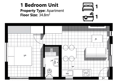 One Bedroom Unit