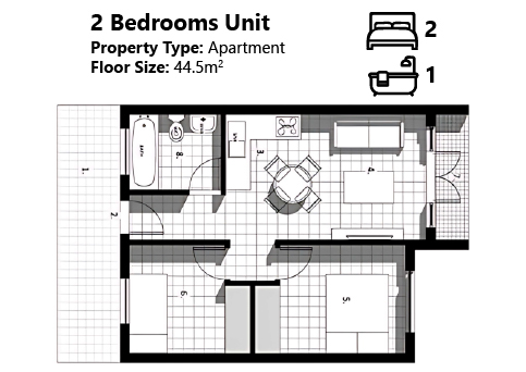 Two Bedroom Unit